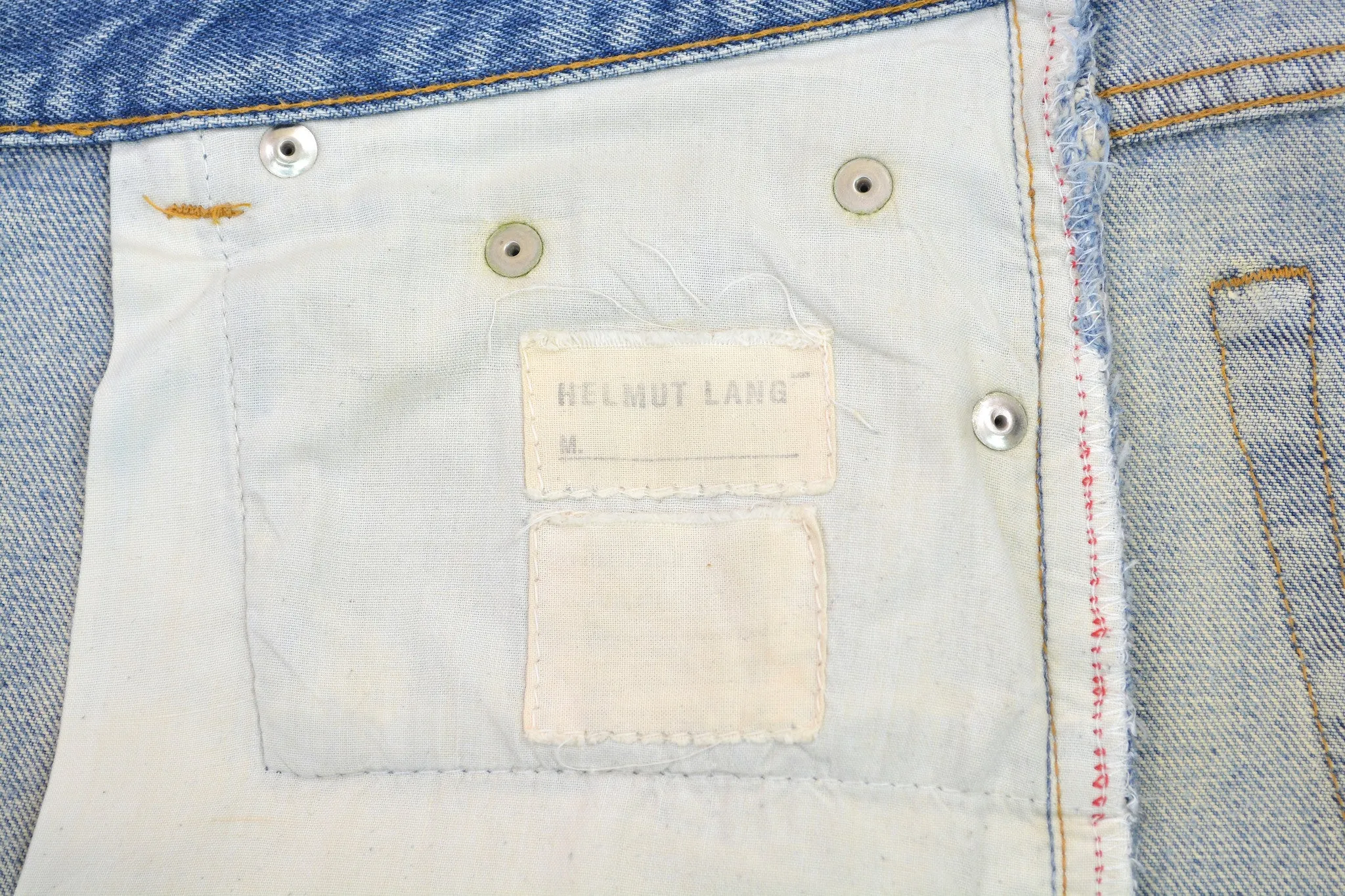 1999 Vintage Heavy Sanded Broken Denim Painter Jeans (Light Wash)