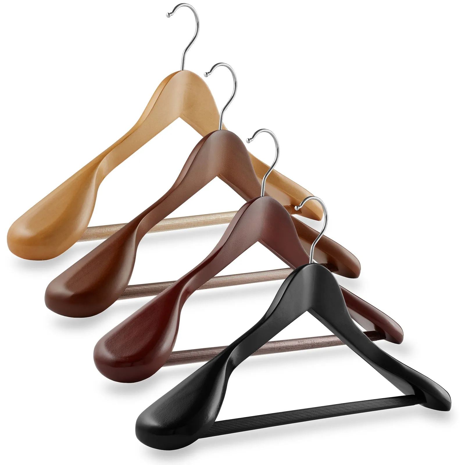 6-Pack Wide Shoulder Wooden Suit Hangers