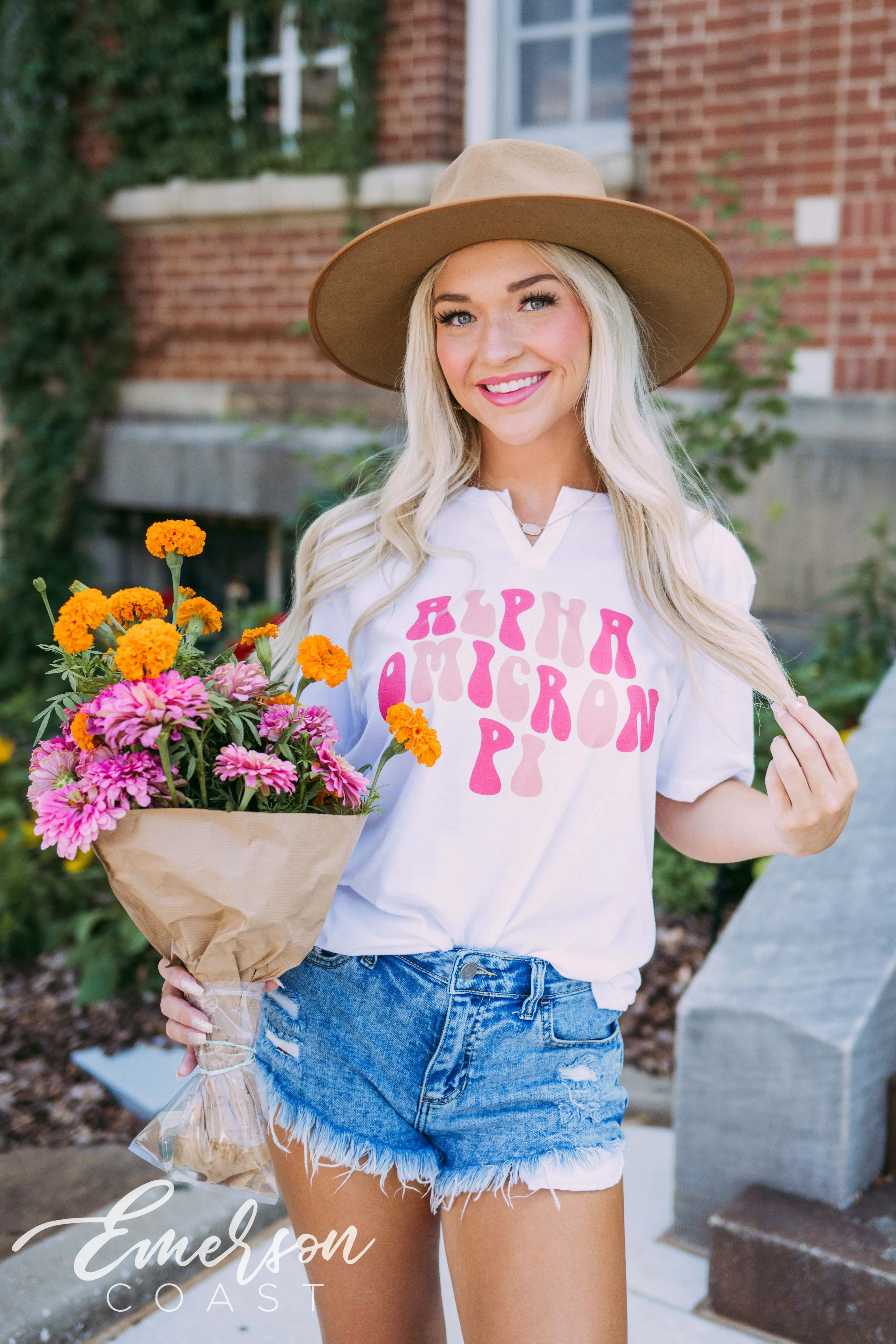 Alpha Omicron Pi PR Monochromatic Notch Tee