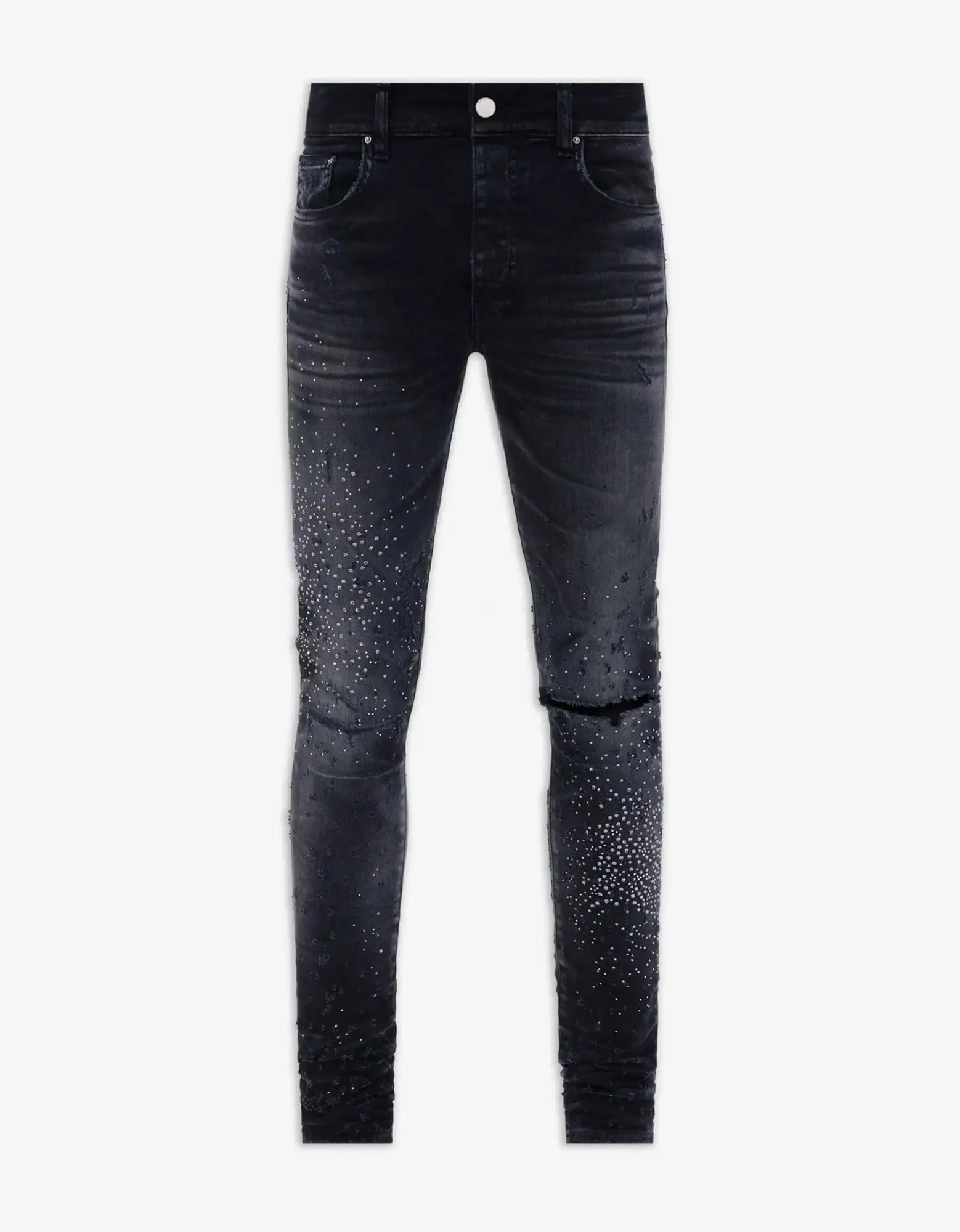 Amiri Jeans Black Crystal Shotgun