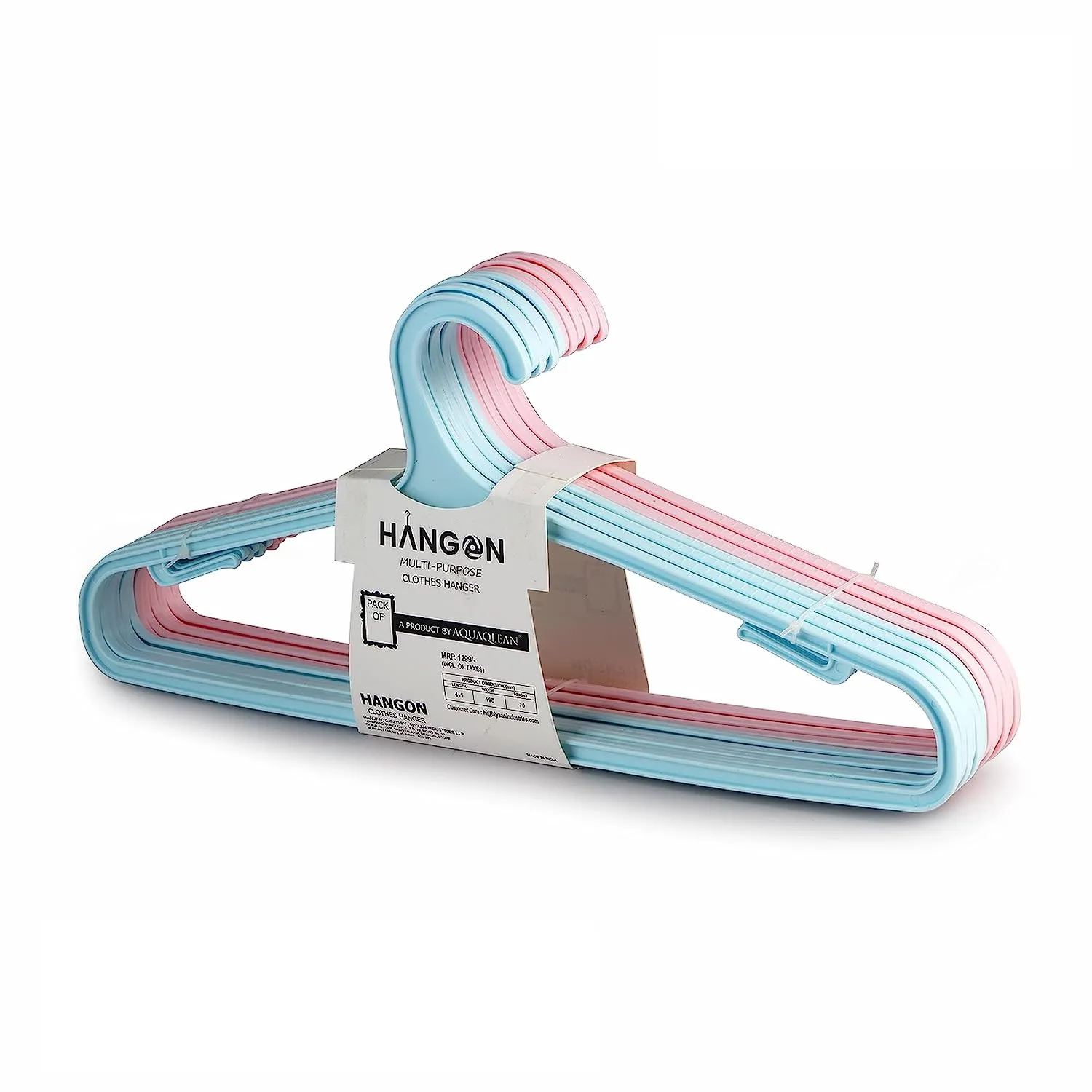 Aquaqlean - HeavyWeight Garment Hangers (Pack of 12 pcs ,Blue&Pink Mix)