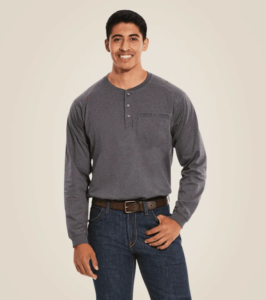 Ariat Men’s Grey FR Air Henley Shirt 10027889