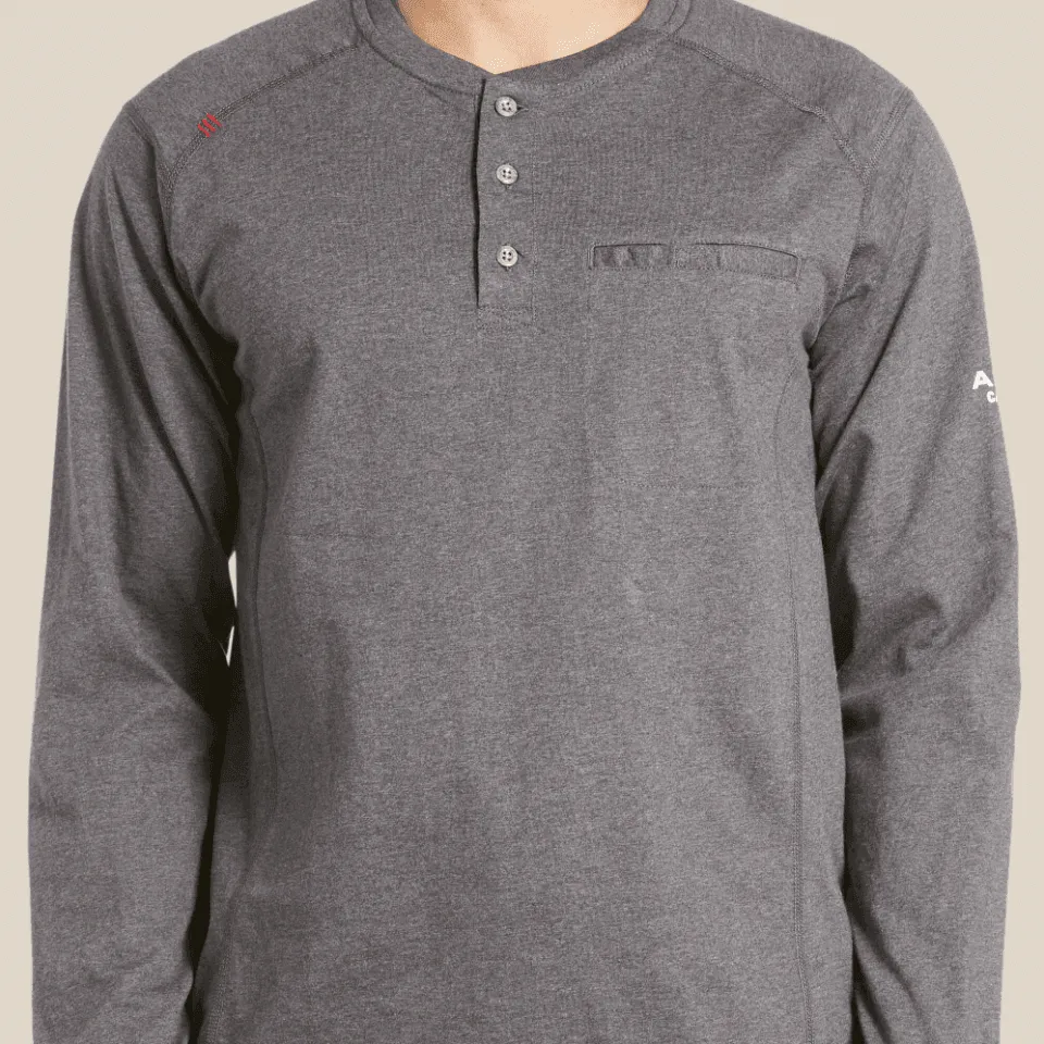 Ariat Men’s Grey FR Air Henley Shirt 10027889