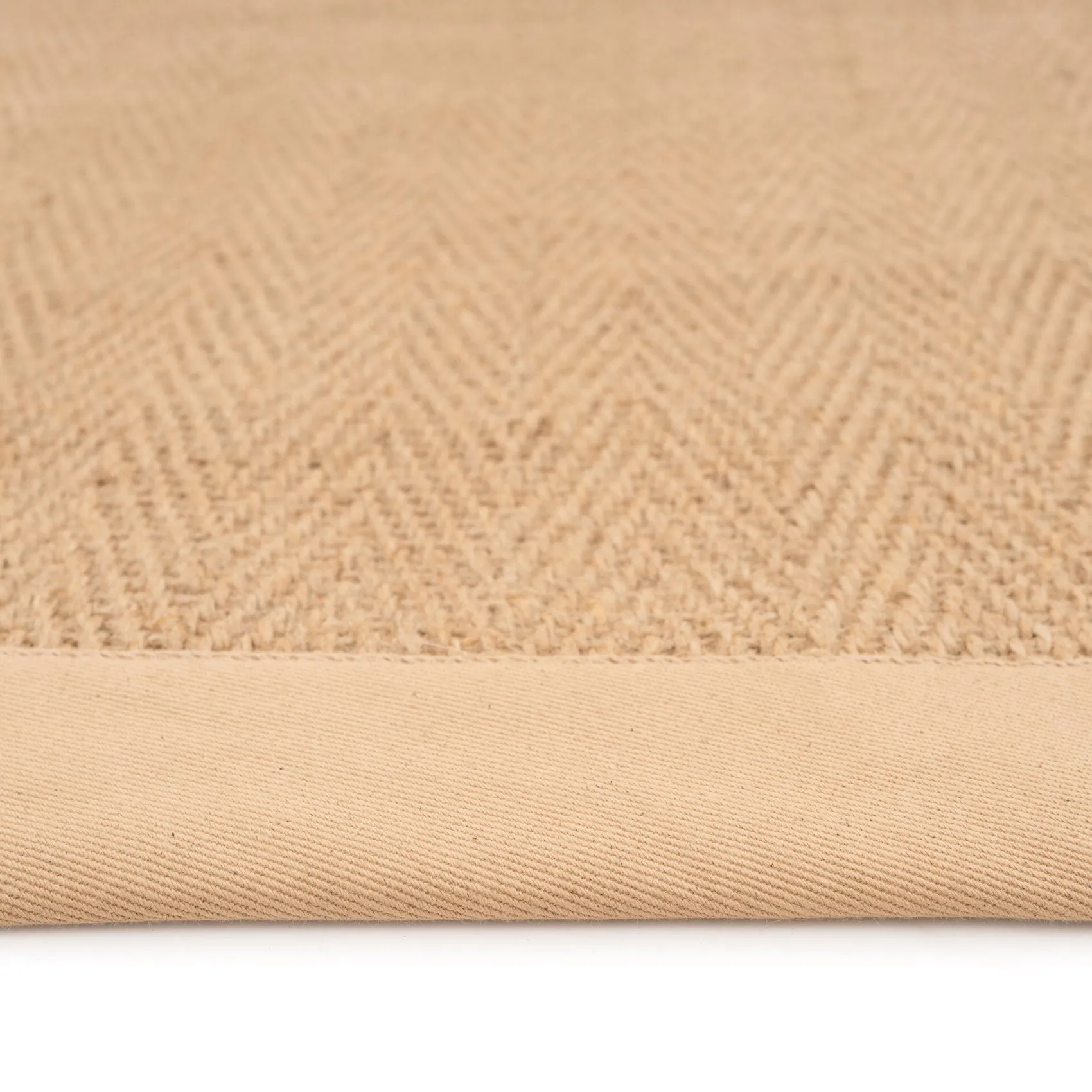 Beige Cotton Border Natural Jute Area Rug