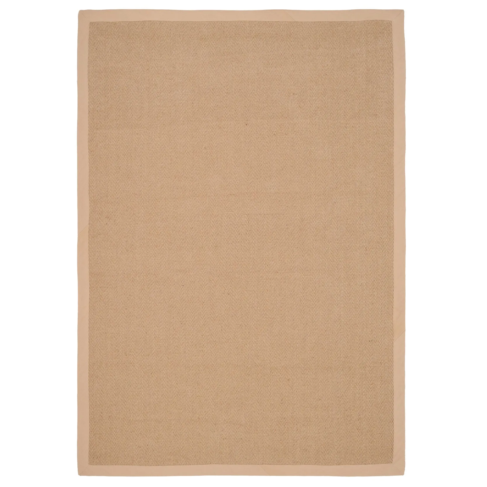 Beige Cotton Border Natural Jute Area Rug