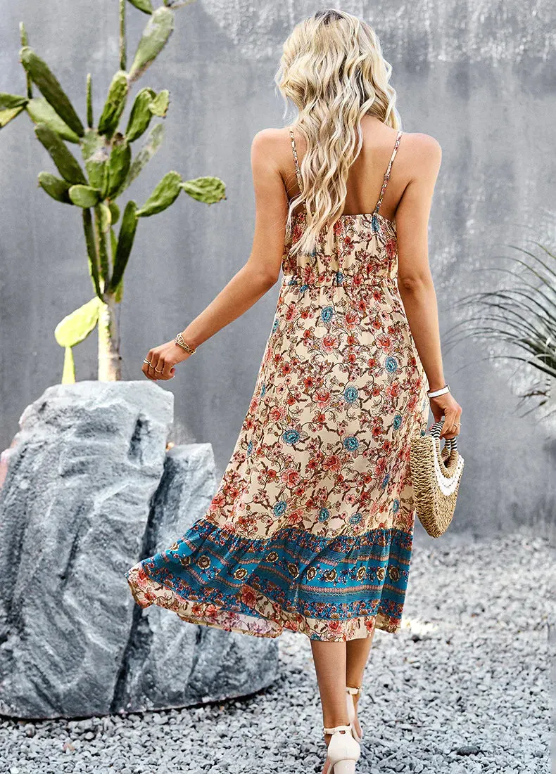 BerryBetty - Bohemian Holiday Style Split Dress