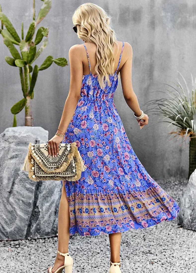 BerryBetty - Bohemian Holiday Style Split Dress