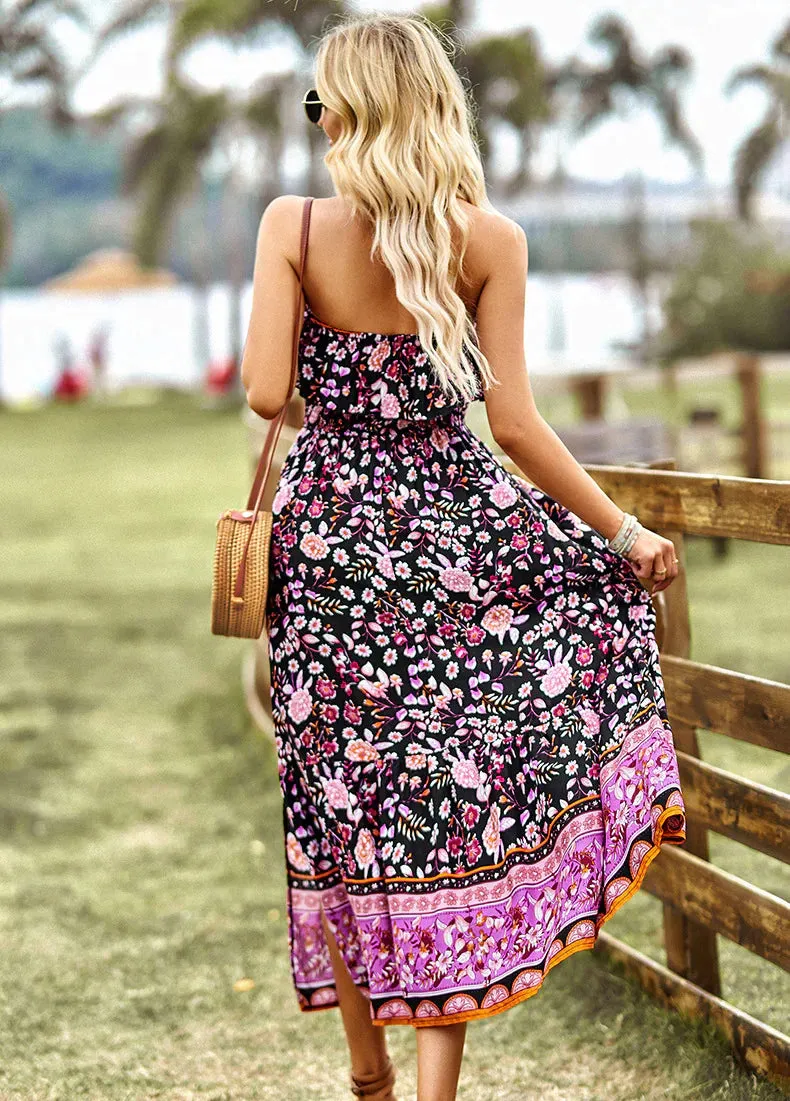 BerryBetty - Bohemian Holiday Style Split Dress