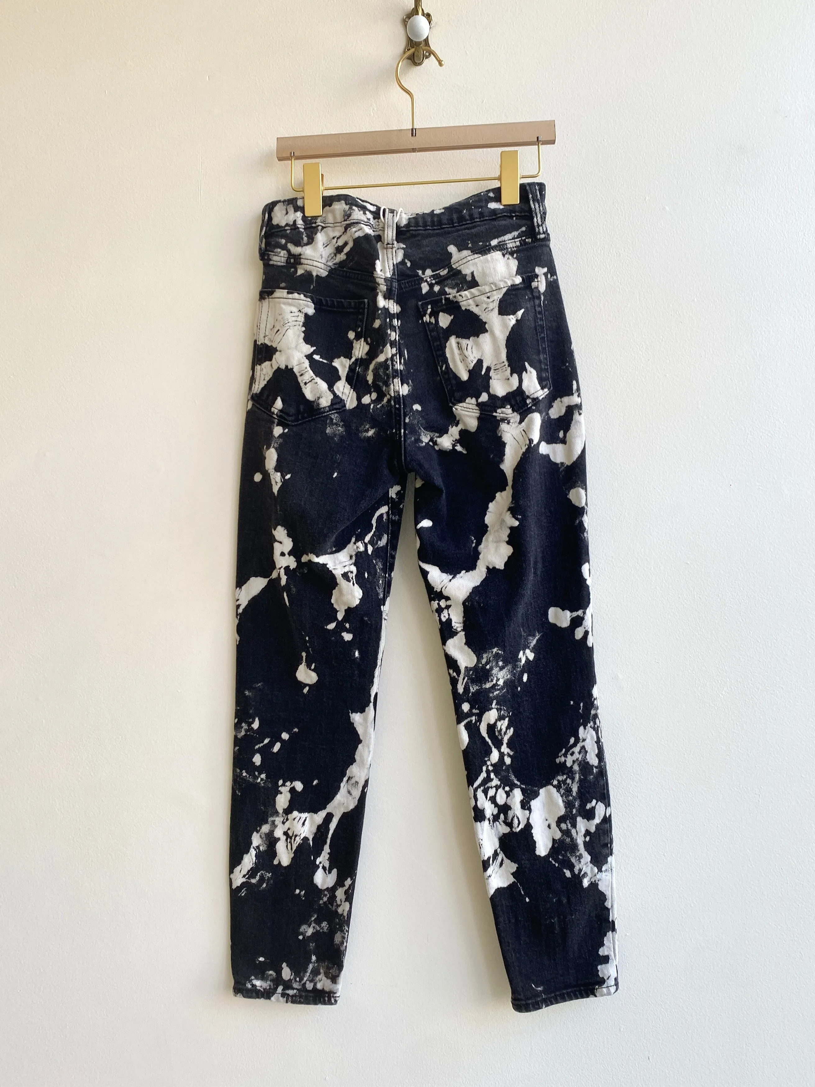 Black Acid Wash High Rise Jeans (Reworked)