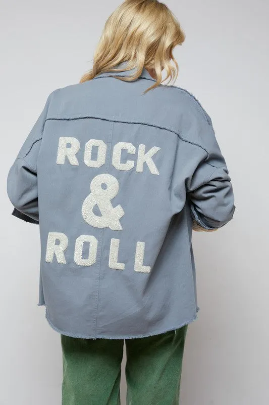 Bohemian Rock and Roll Sequin Long Sleeve Button Down Shirt Jacket