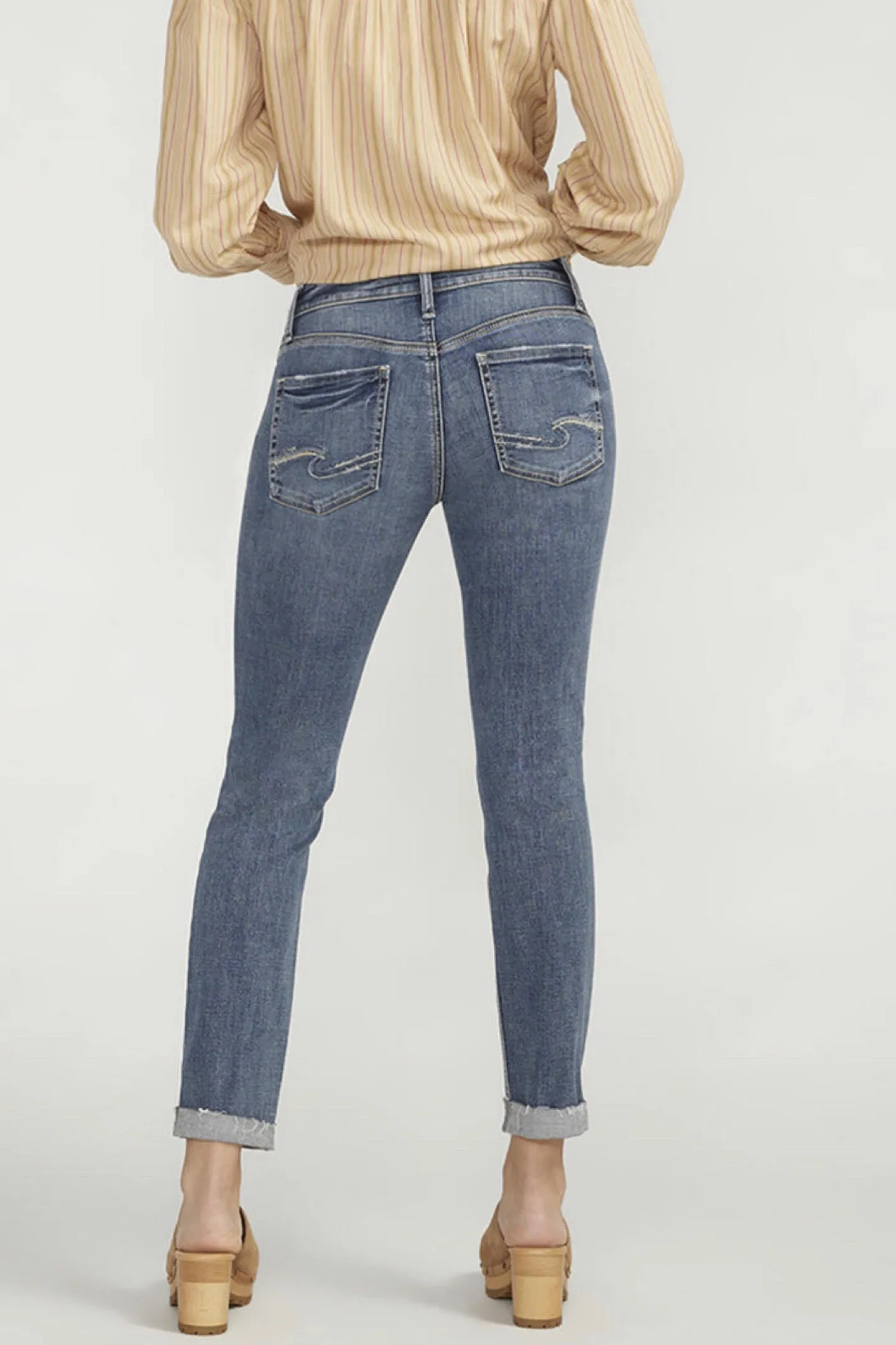 Boyfriend Mid Rise Slim Leg Jeans by Silver