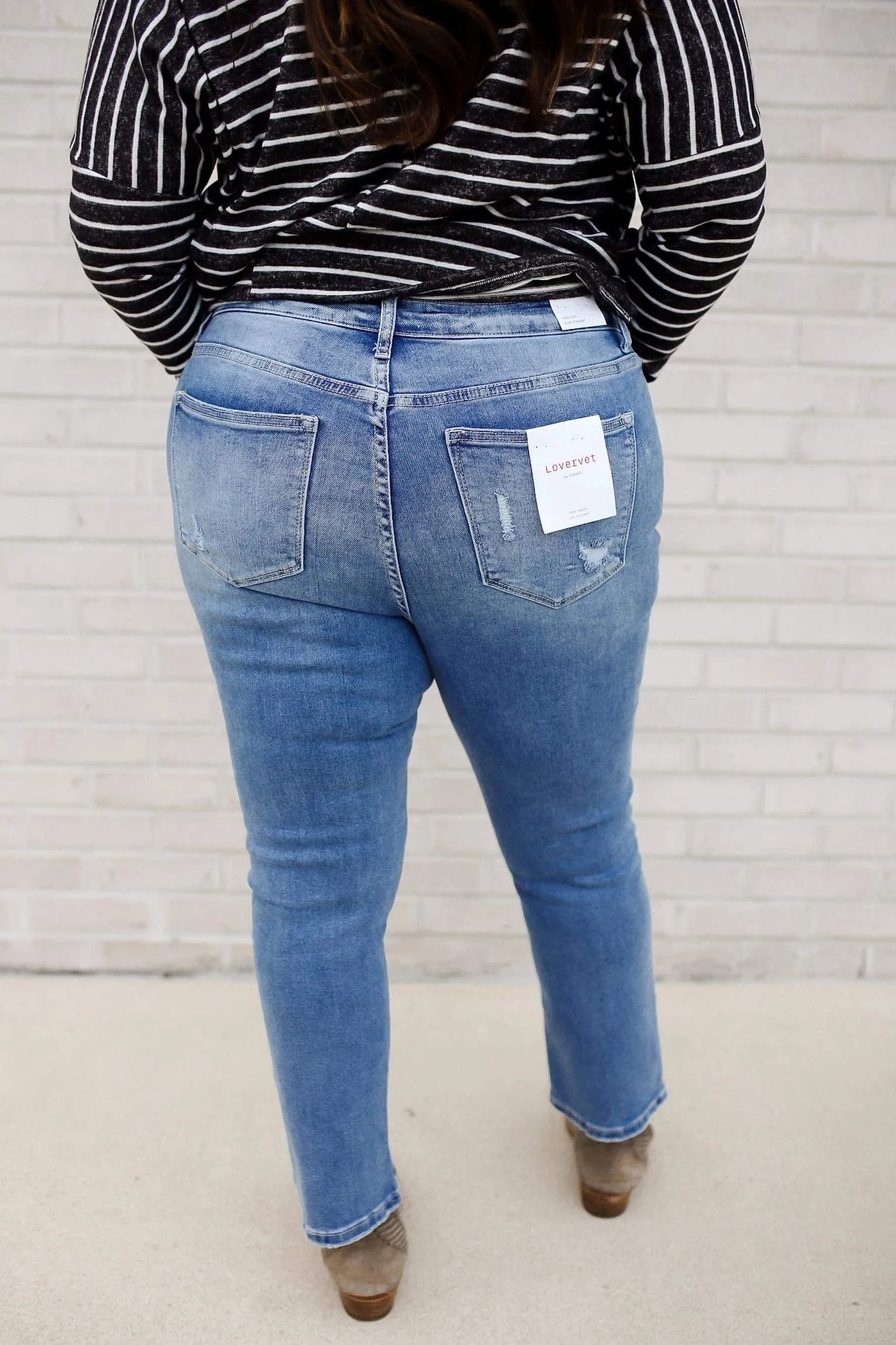 Bridget High Rise Slim StraightJeans Plus/Reg