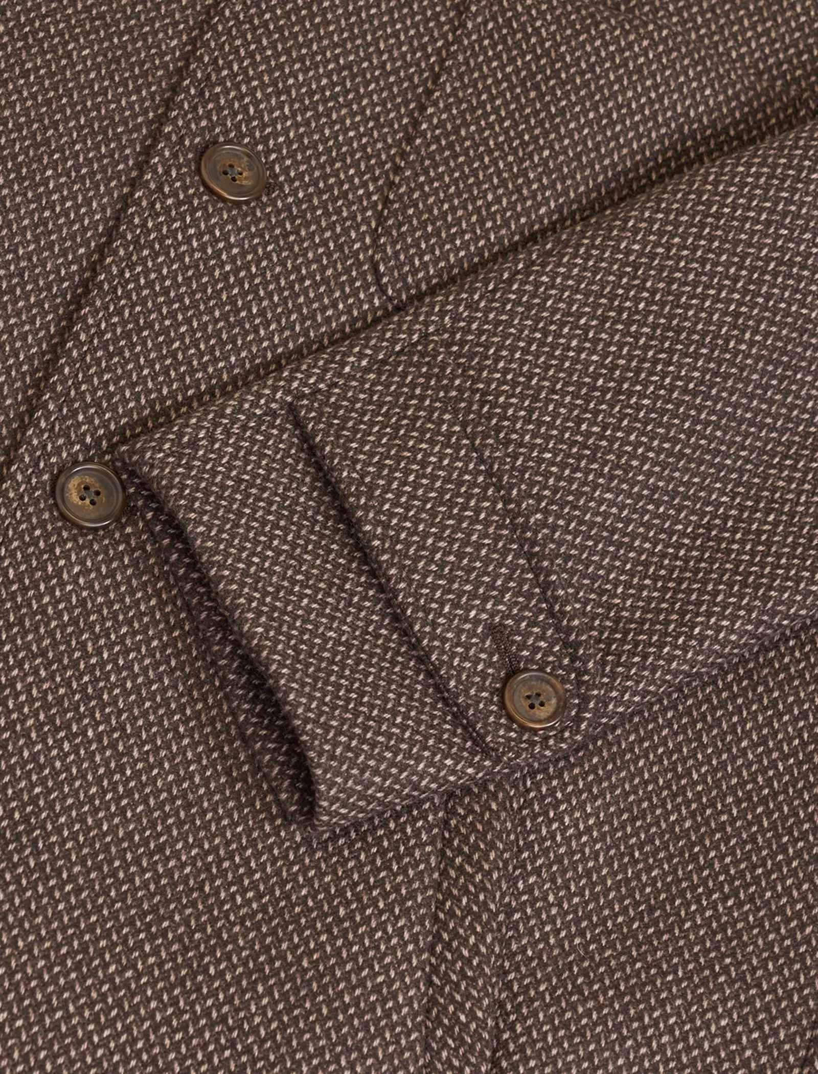 Brown Dashed Wool Overcoat