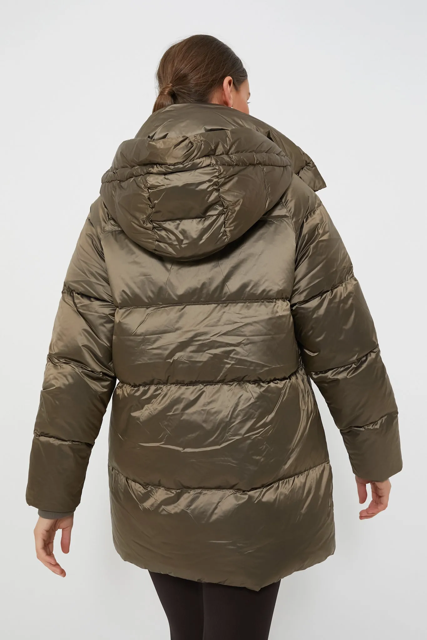 Brushed Olive Metallic Canton Down Jacket