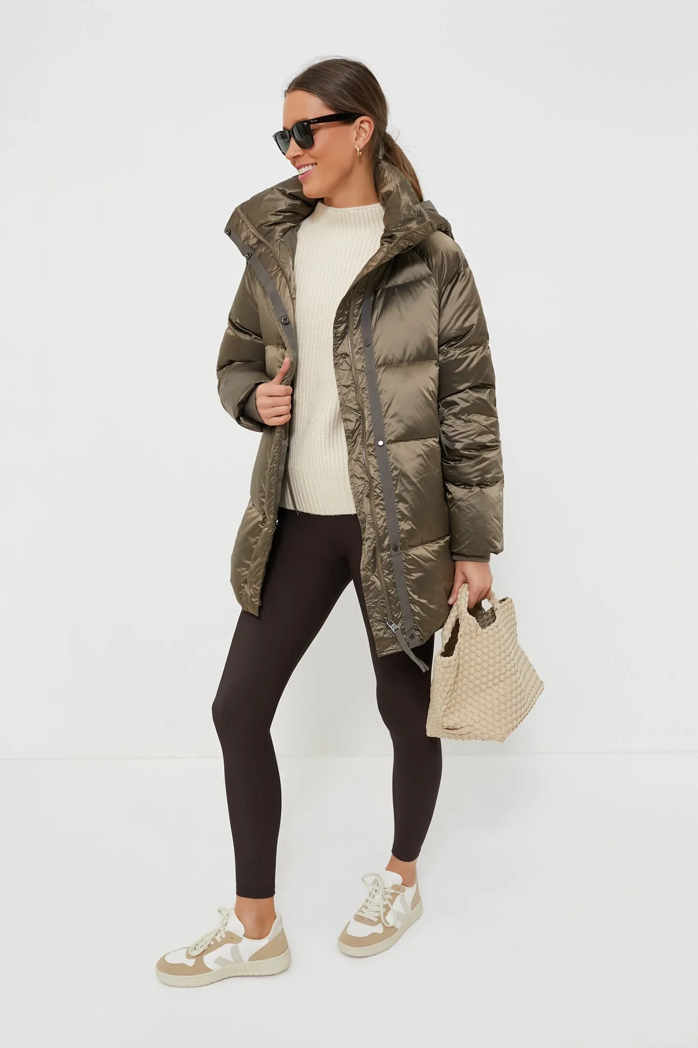 Brushed Olive Metallic Canton Down Jacket