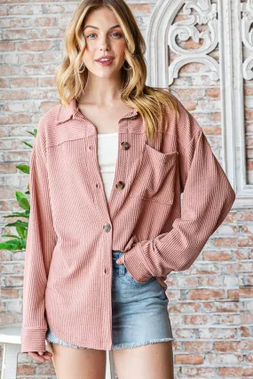 Button Up Long Sleeve Shacket