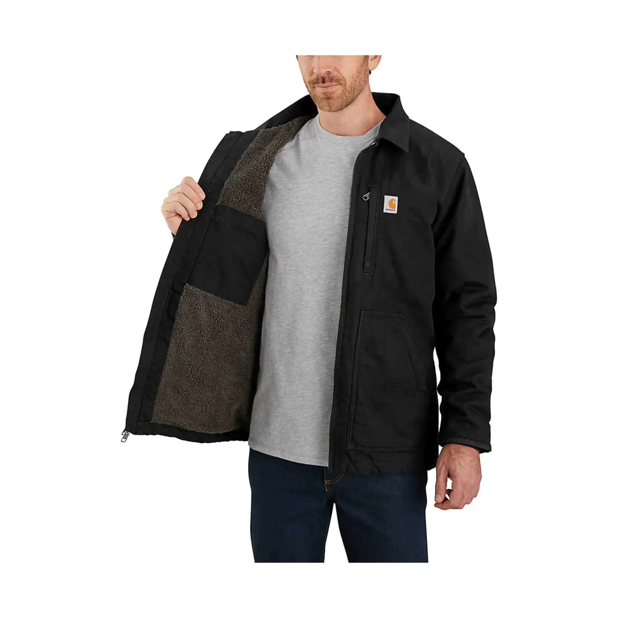 Carhartt Men's Sherpa Lined Loose Fit Field Jacket - Black