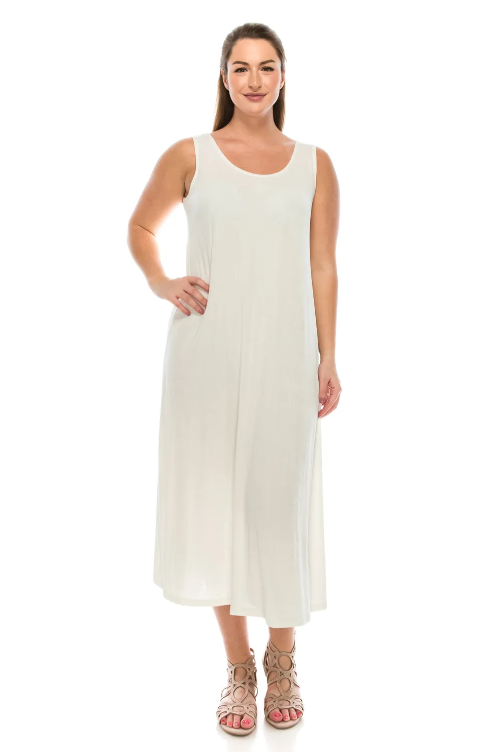 Classic Stretch Tank Maxi Dress-7000BN-TRS1