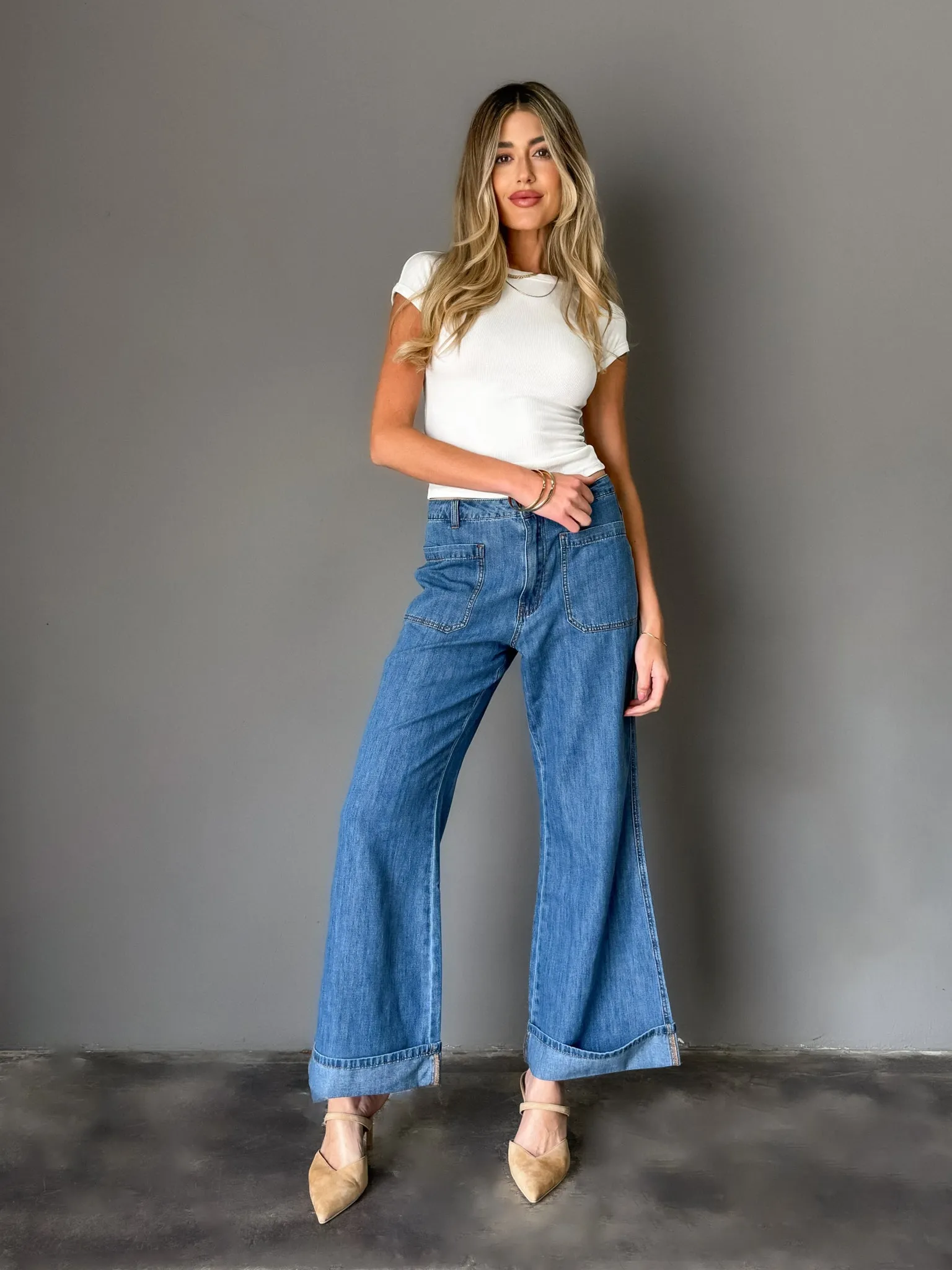 Cora Cuffed Denim Pants