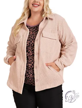 Curvy Sparkling Corduroy Shacket