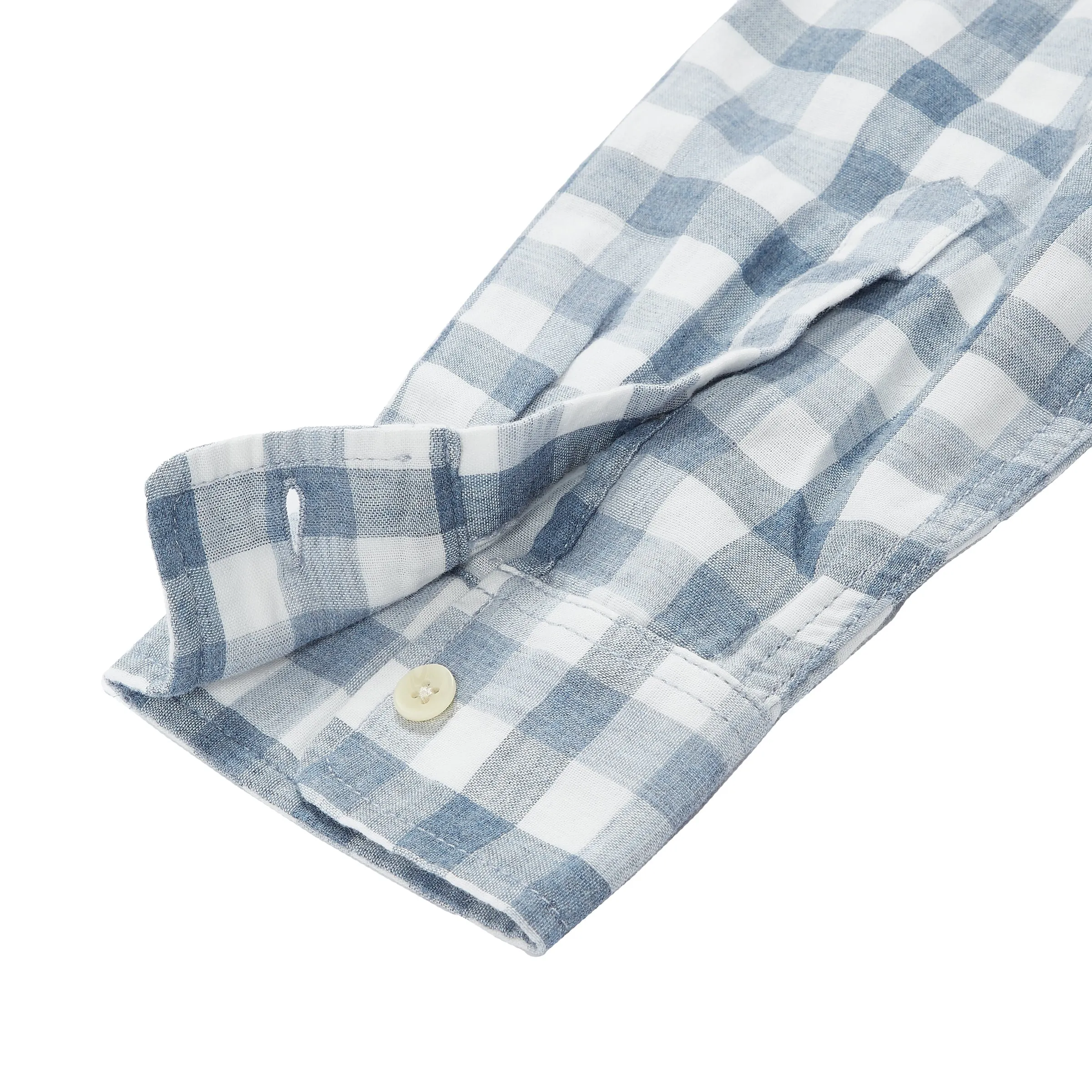 Denby Double Cloth Shirt - Heather Blue Cream Gingham