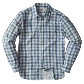 Denby Double Cloth Shirt - Heather Blue Cream Gingham