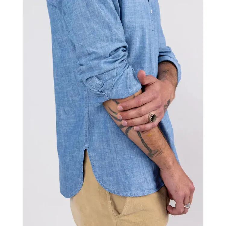 Denim Henley Shirt Indigo Made Of Organic Cotton