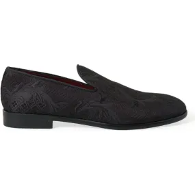 Dolce & Gabbana Elegant Black Brocade Dress Loafers