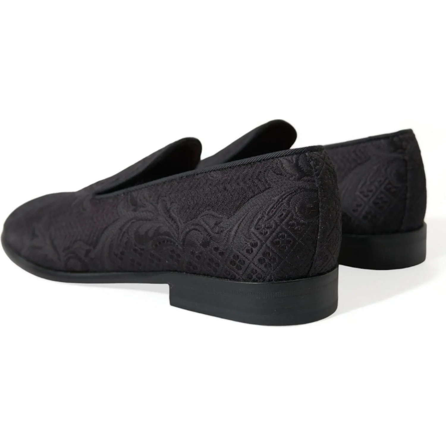 Dolce & Gabbana Elegant Black Brocade Dress Loafers