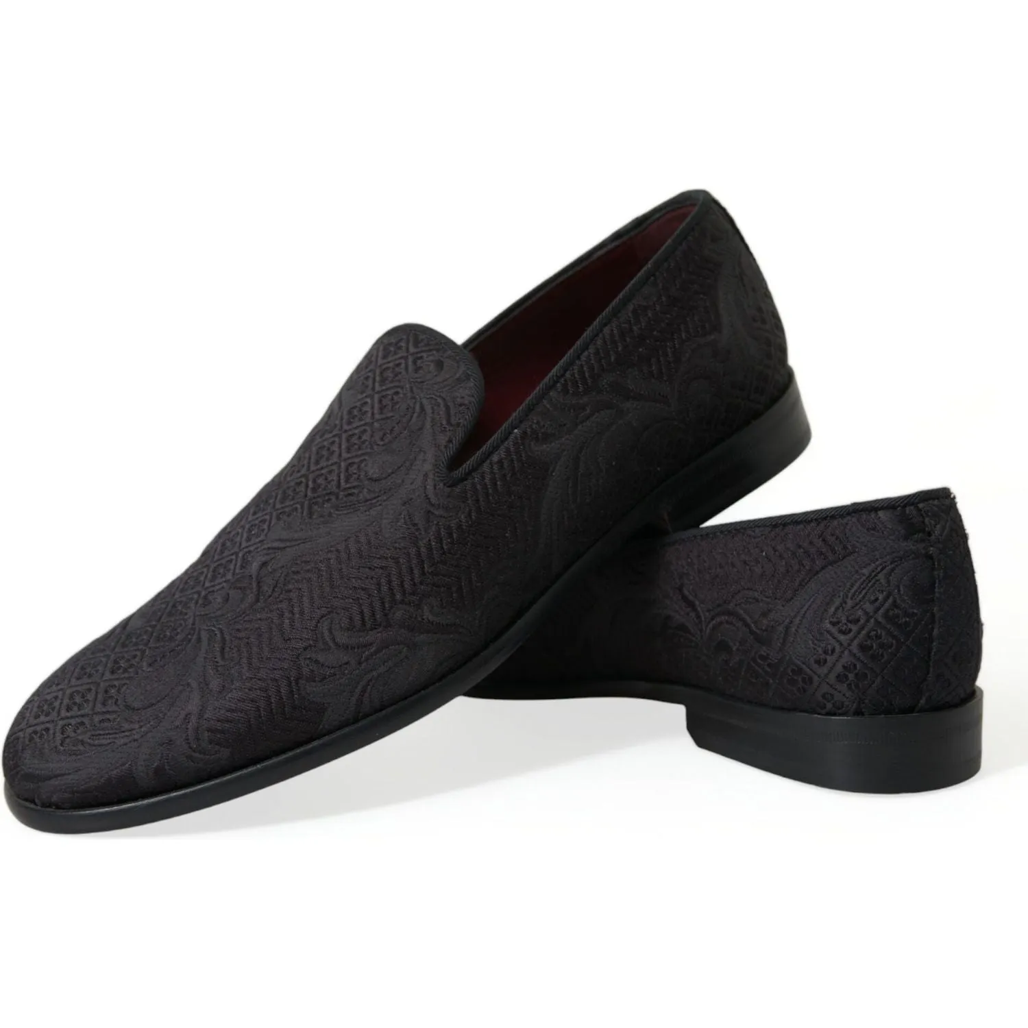 Dolce & Gabbana Elegant Black Brocade Dress Loafers