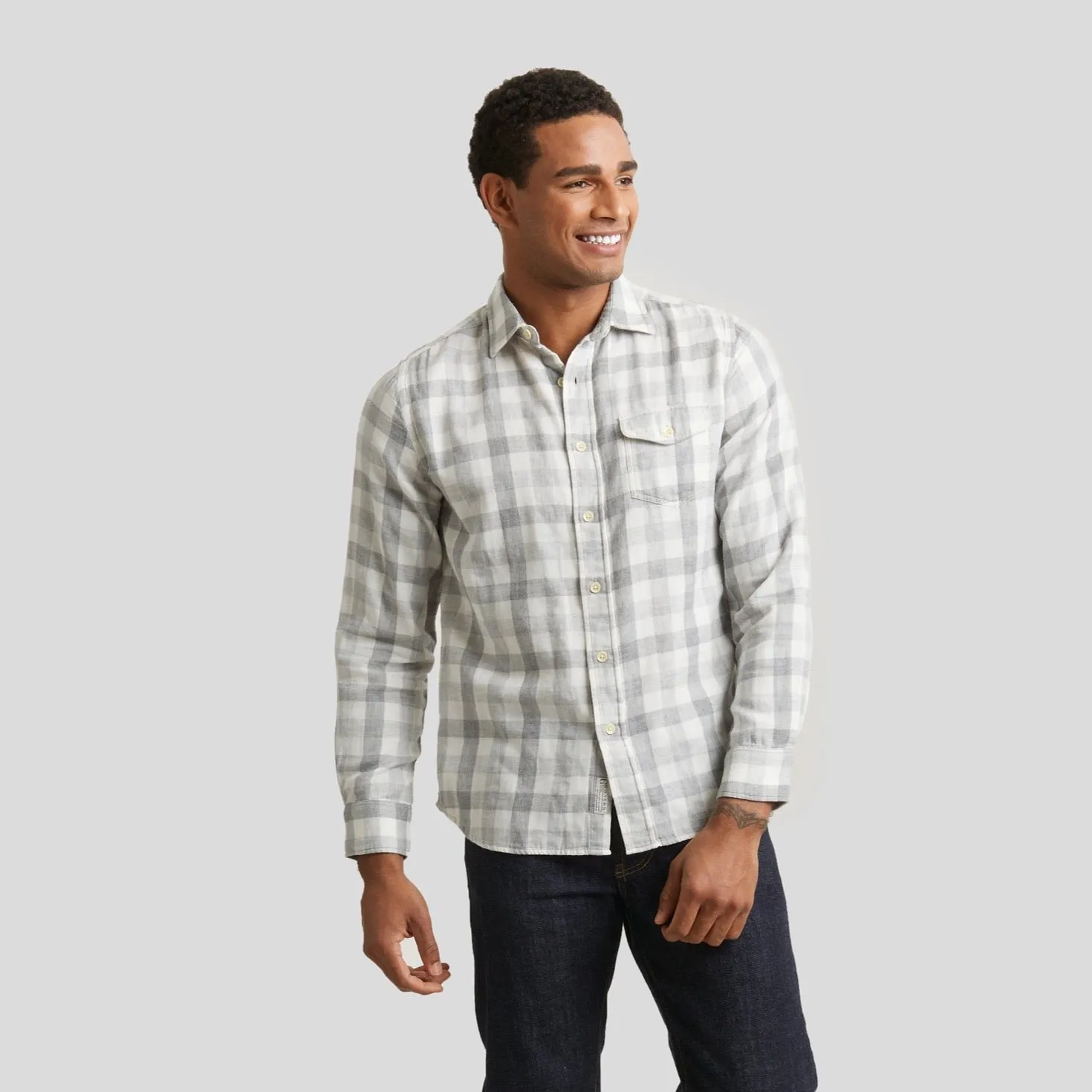 Durham Double Cloth Shirt - Heather Gray Gingham