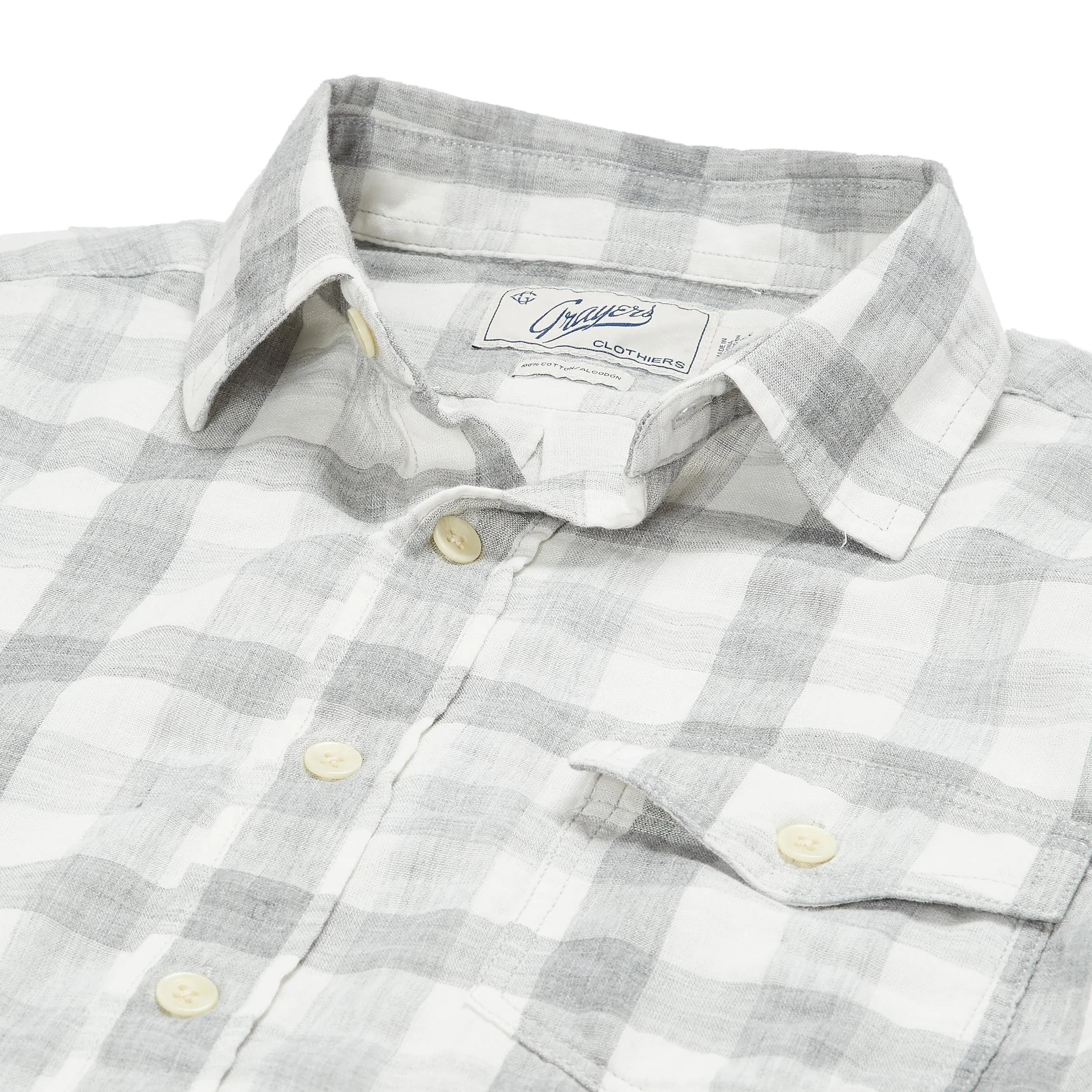 Durham Double Cloth Shirt - Heather Gray Gingham