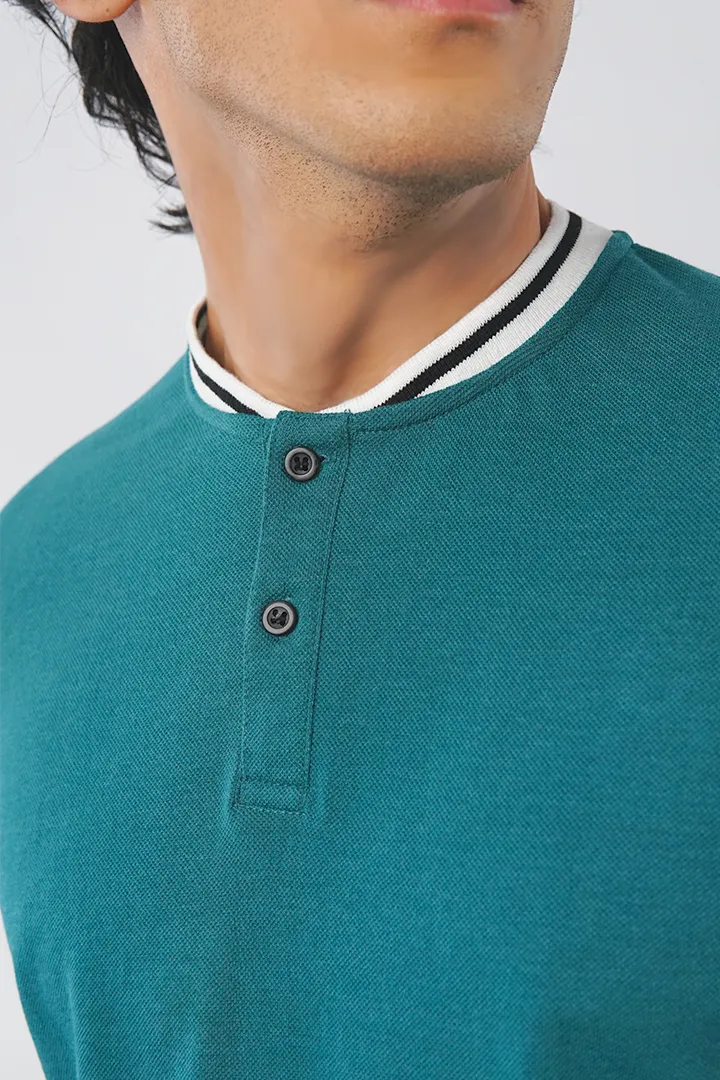 Emerald Green Henley T-shirt