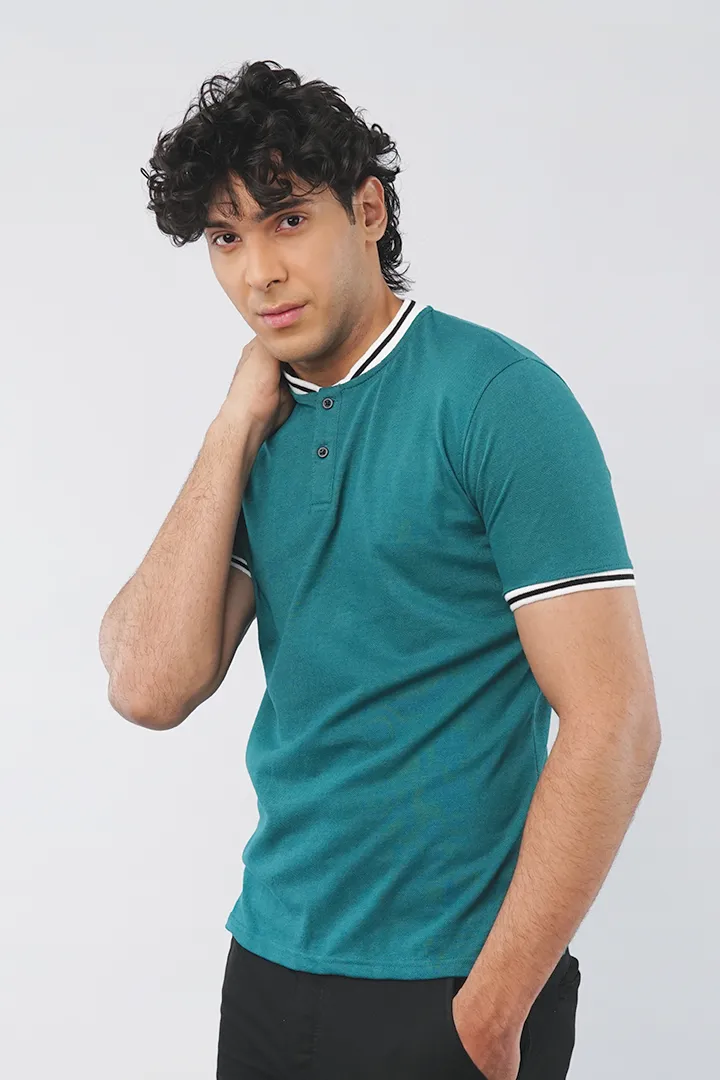 Emerald Green Henley T-shirt