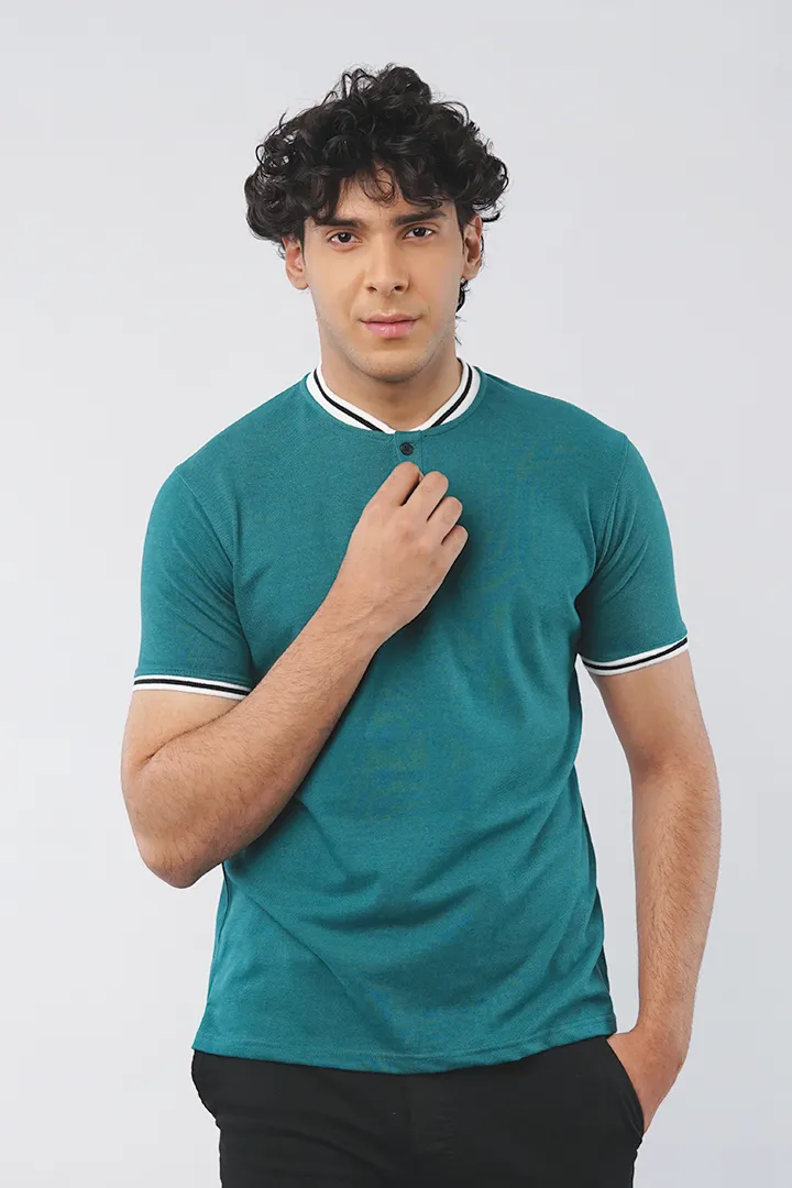 Emerald Green Henley T-shirt