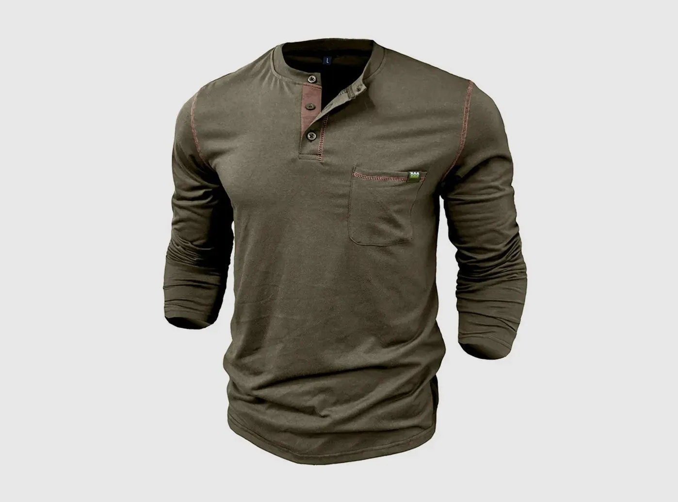 FitVille Men's Long-Sleeve Henley Shirt