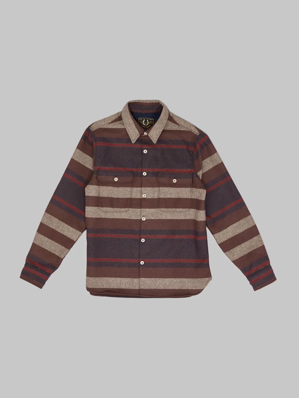 Freenote Cloth Benson Brown Stripe Overshirt