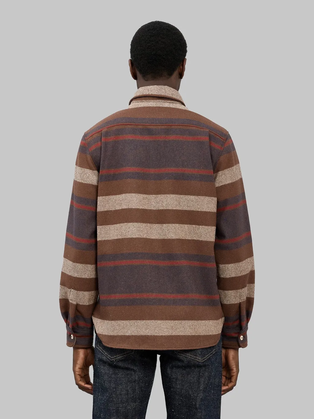 Freenote Cloth Benson Brown Stripe Overshirt