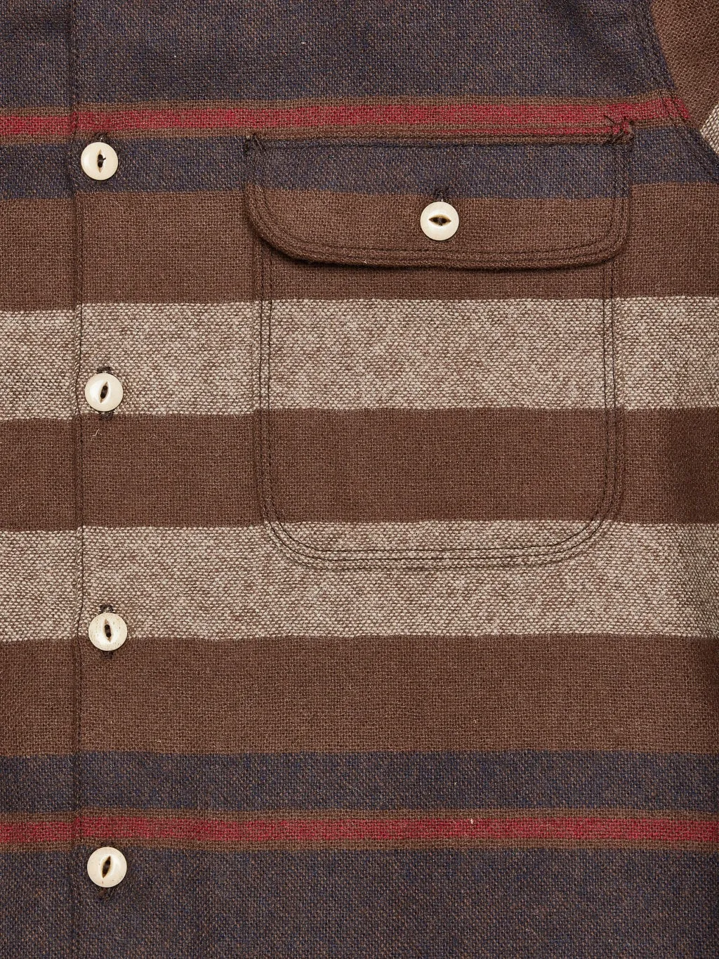 Freenote Cloth Benson Brown Stripe Overshirt