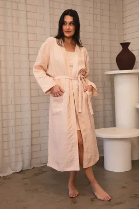 Fundamental Linen Robe - Blush