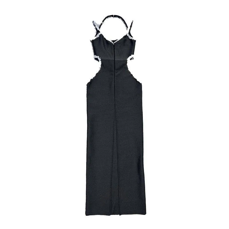 Georgina Crystal-Embellished Cut-Out Maxi Dress