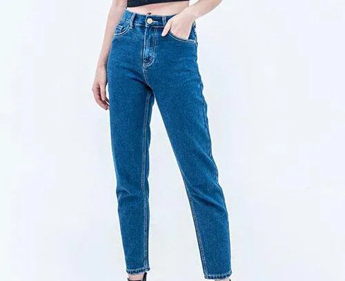 Harem High Waist Blue Straight Jean