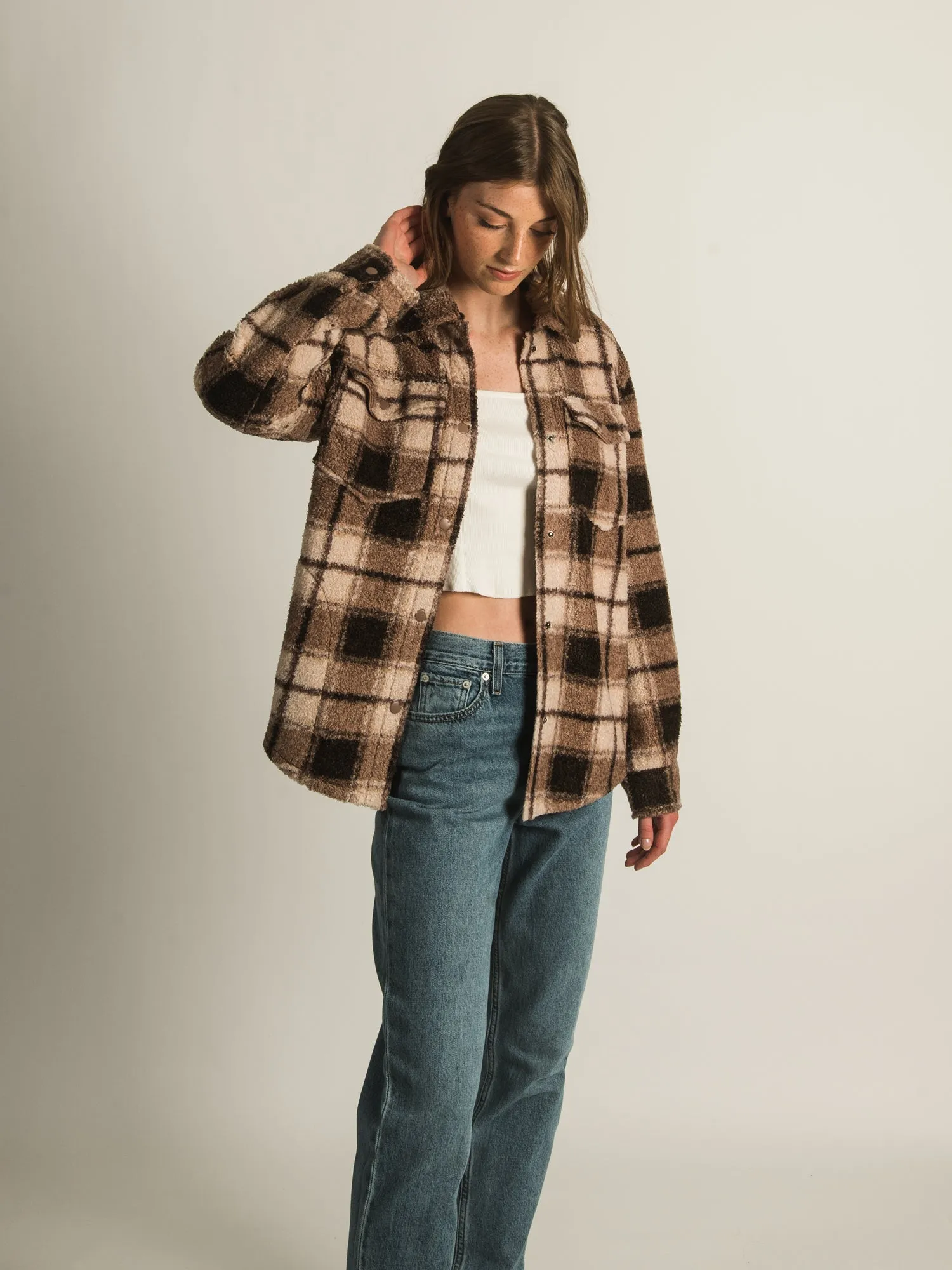 HARLOW PLAID LOOPER SHIRT JACKET - CLEARANCE