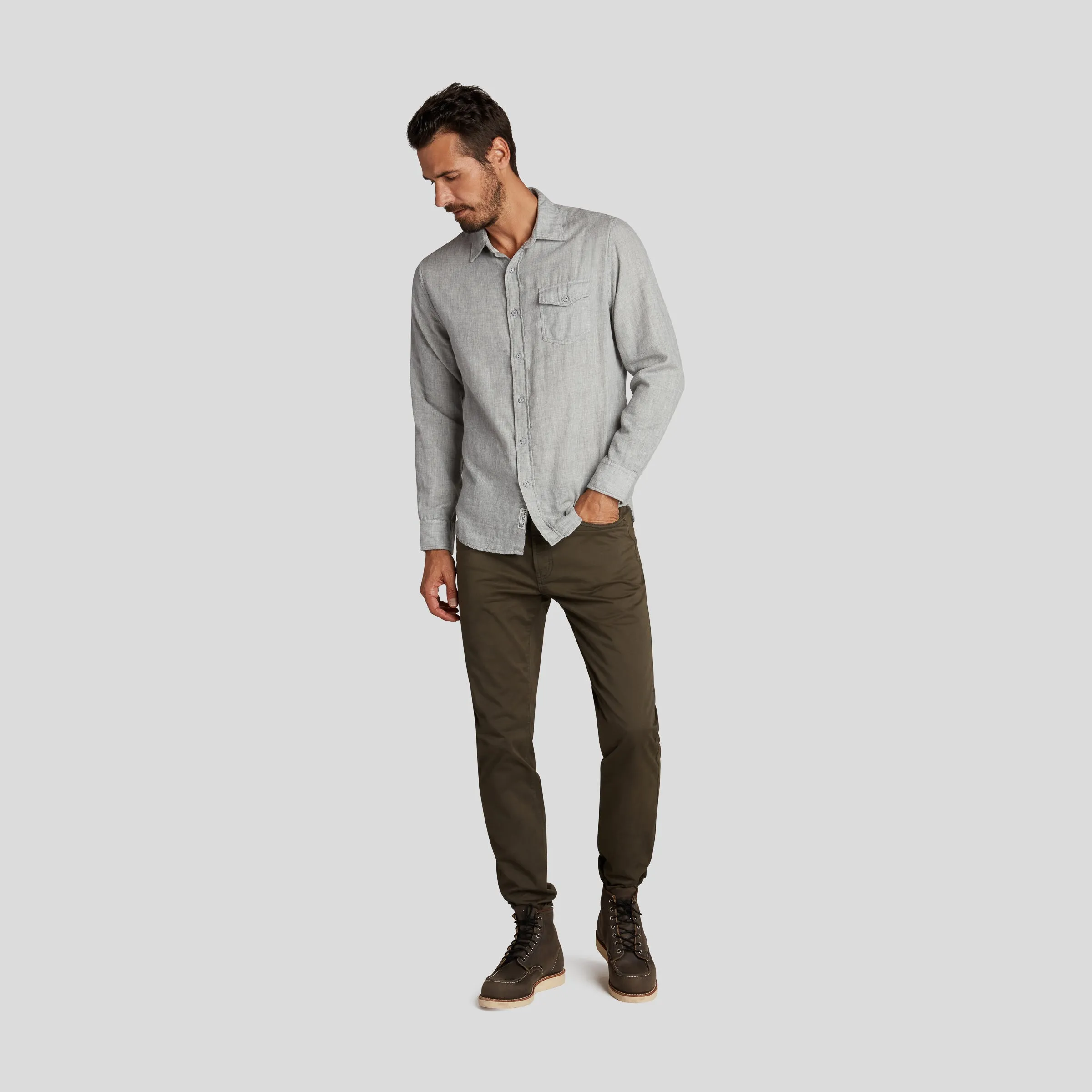 Hartford Double Cloth Shirt - Charcoal Heather