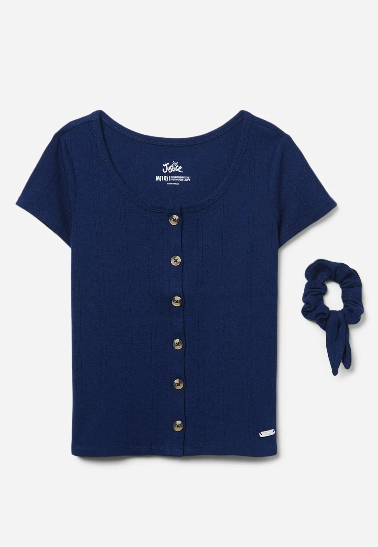 Henley Top & Hair Tie