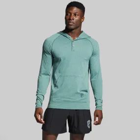 Heritage Henley Hoodie (Dark Emerald)