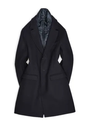 Herno - Dark Navy Shell Insulated Wool Coat 48