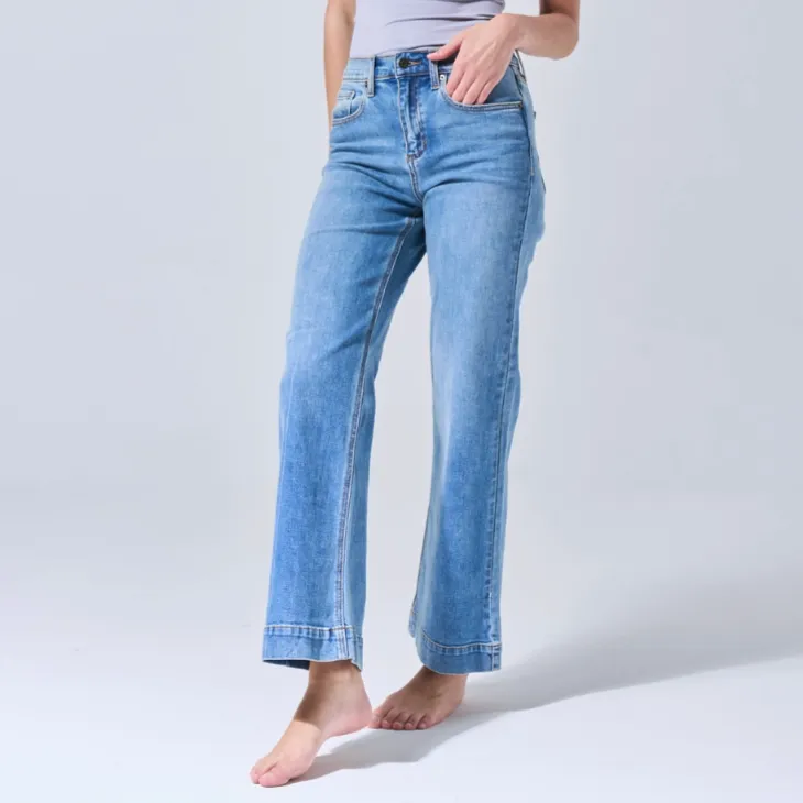 Kacey High Rise Slim Wide Medium Wash Jeans