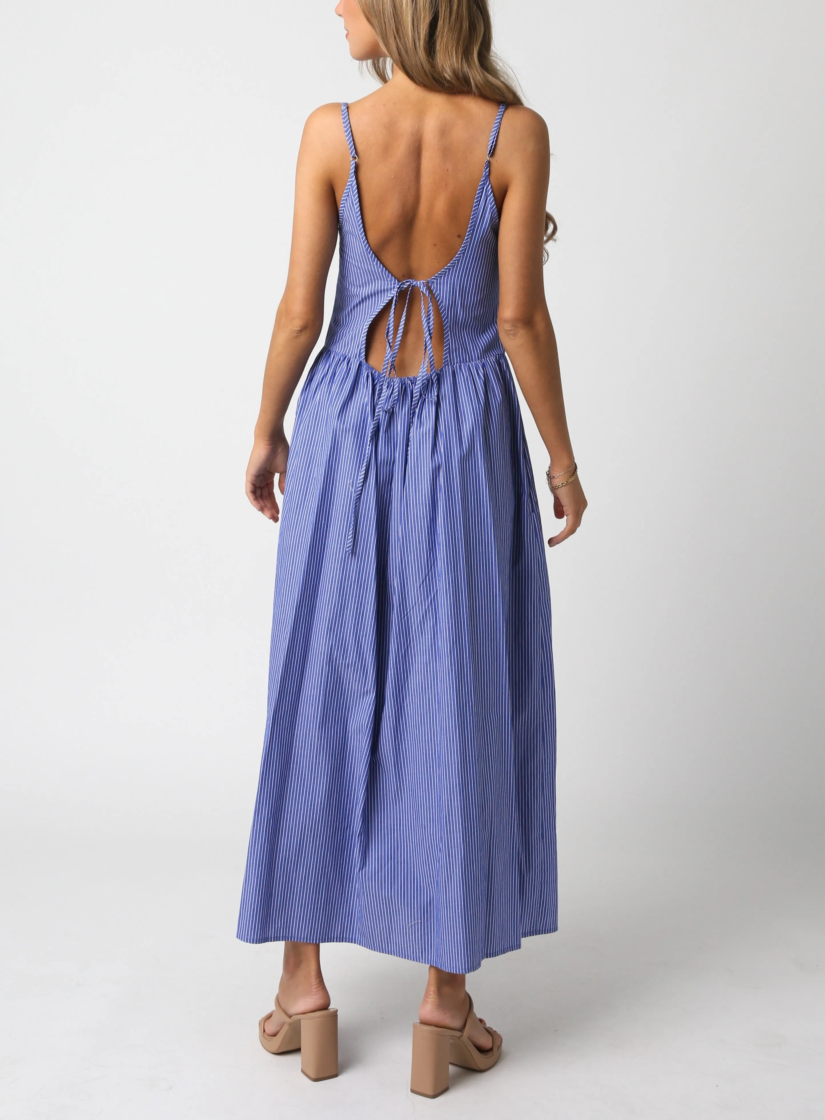 Keiran Stripe Tie Back Maxi Dress