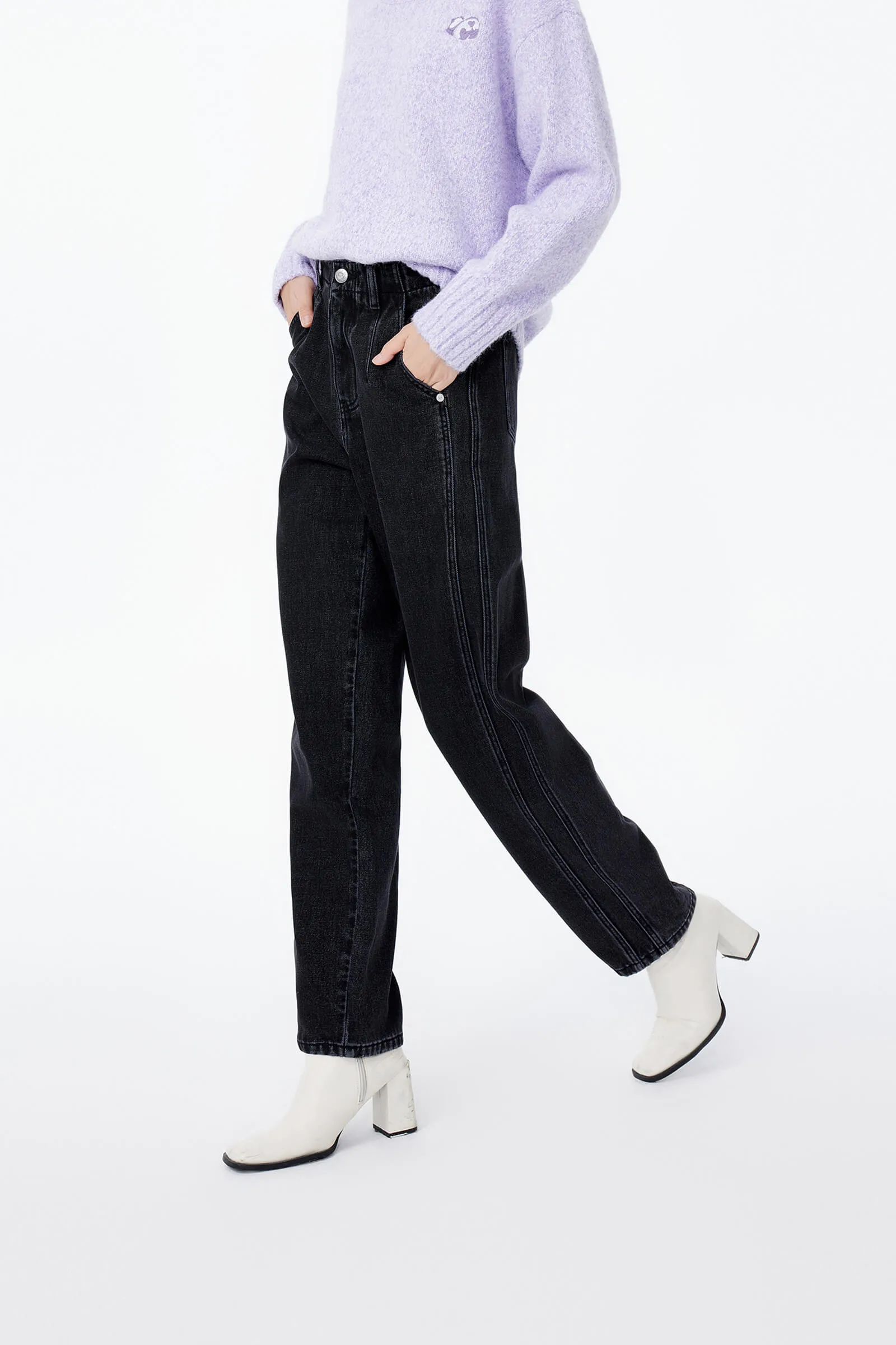 LILY High-Waisted Straight-Leg Jeans